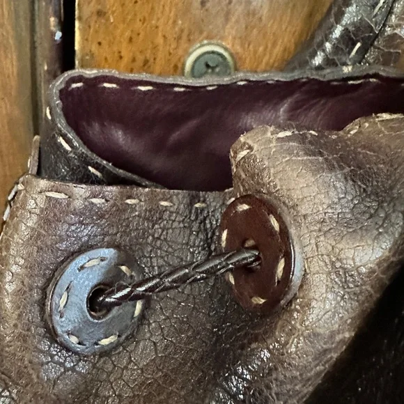 Genuine leather handbag  Western *** distressed*** made in Italy - Picture 6 of 8